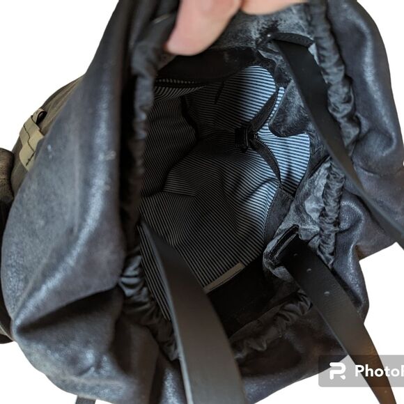 Cote et Ciel Saar black waxed canvas backpack tote main image 7